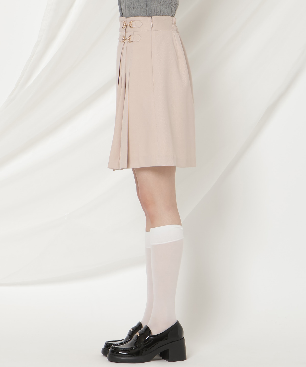 ビットデザインプリーツミニスカパン