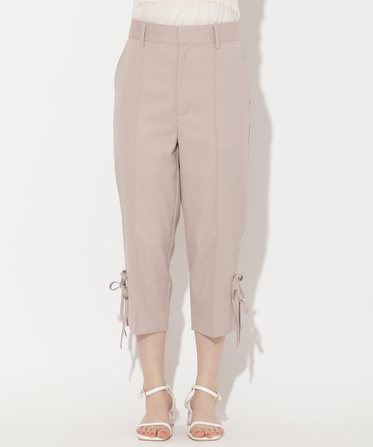 サイドリボンクロップドパンツ