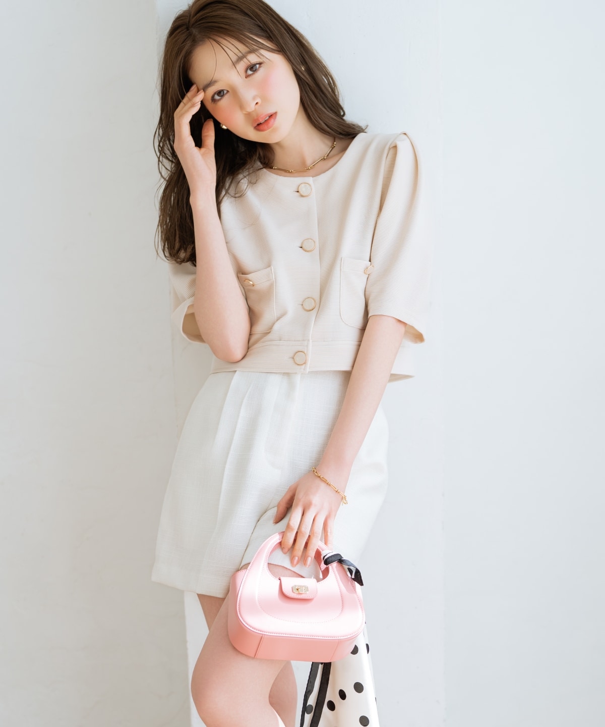 タックツイードショートパンツ