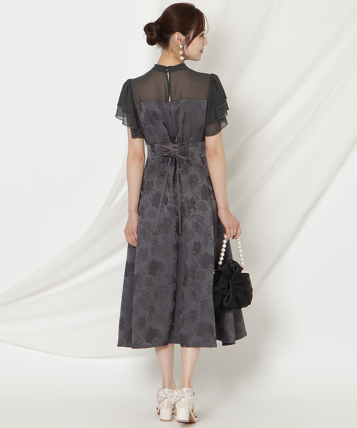 ジャガードタックフレアワンピース