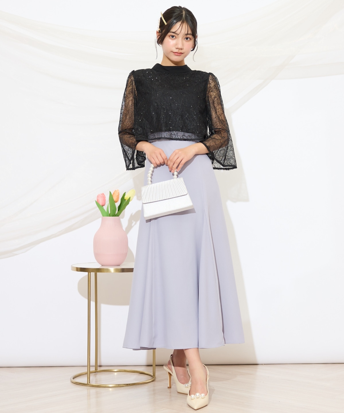 バックレースアップワンピース