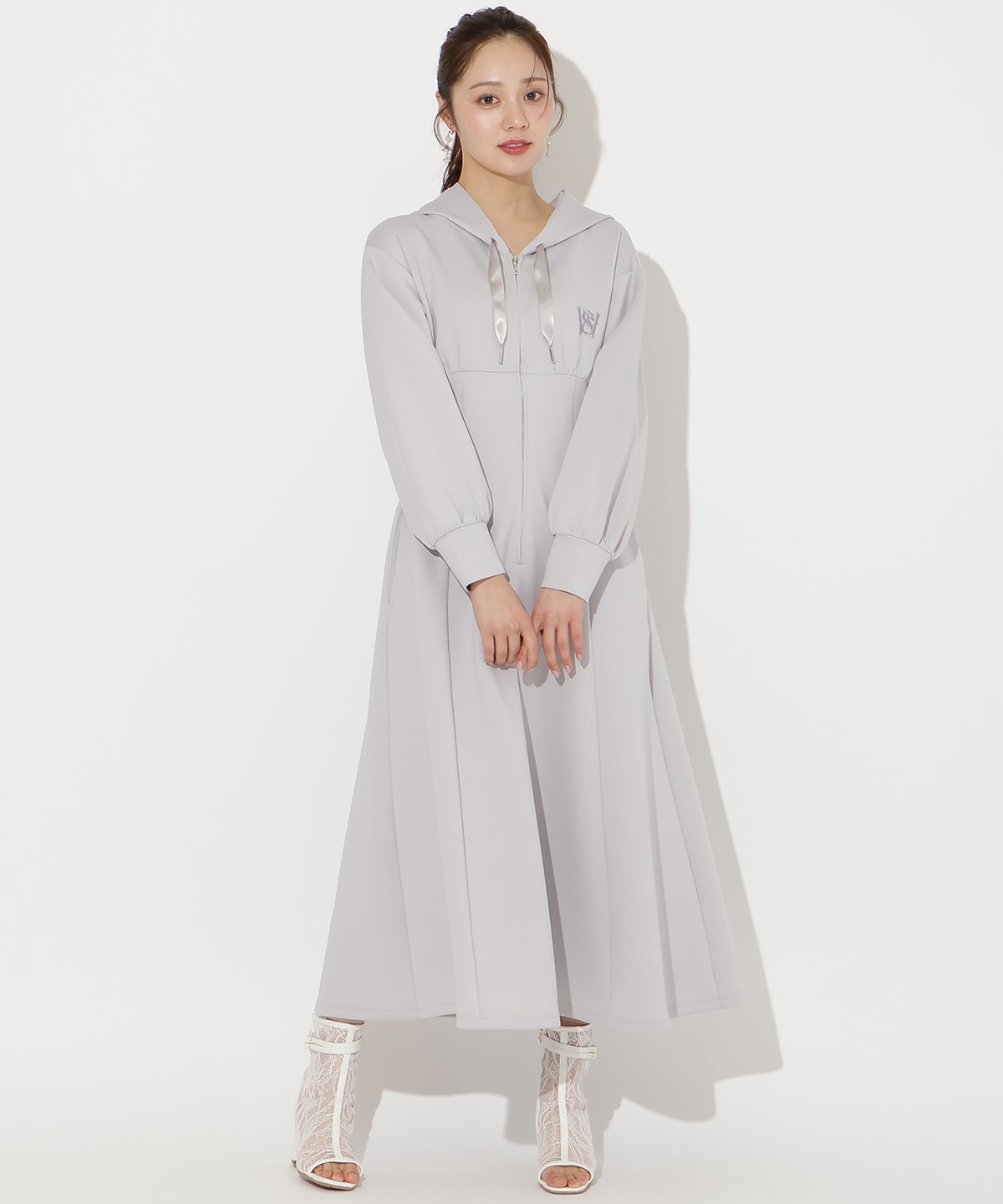 【2/27(fri)20時発売】ハイウエスト切替パーカーワンピース