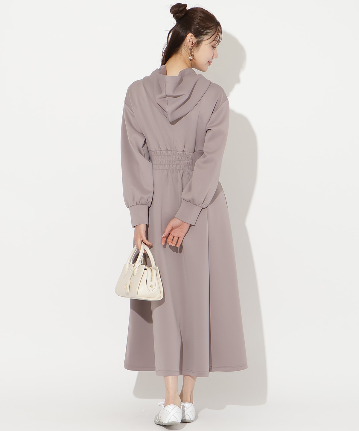 【2/27(fri)20時発売】ハイウエスト切替パーカーワンピース