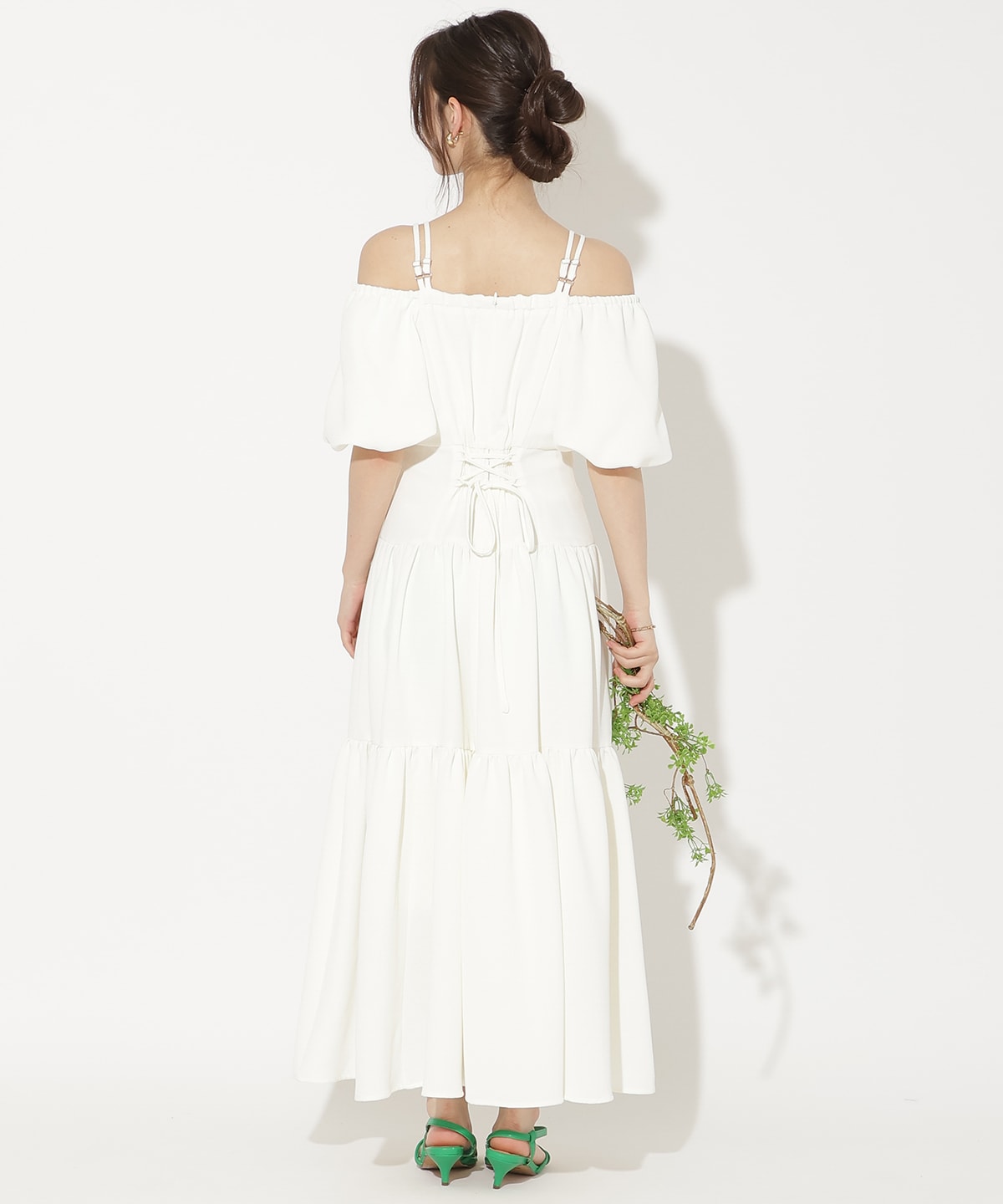 2WAYスリーブティアードワンピース