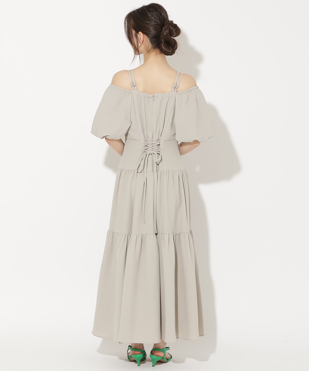 2WAYスリーブティアードワンピース