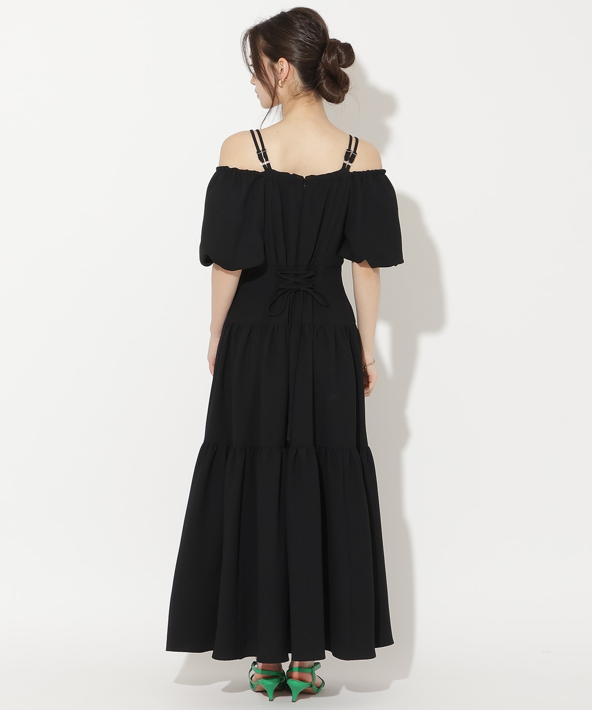 2WAYスリーブティアードワンピース