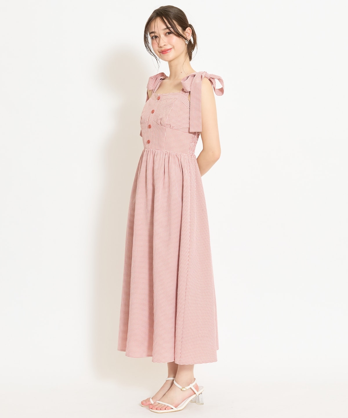 【4/24(fri)10時予約開始】リボンショルダーギャザーワンピース