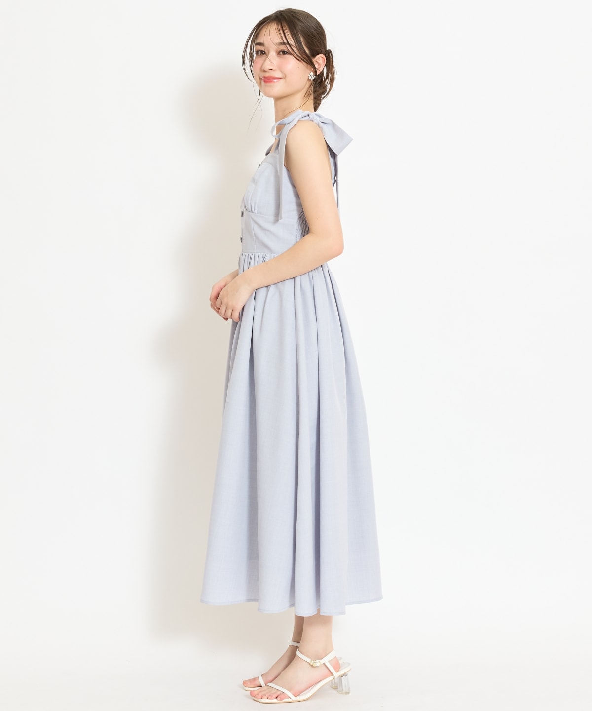 【4/24(fri)10時予約開始】リボンショルダーギャザーワンピース