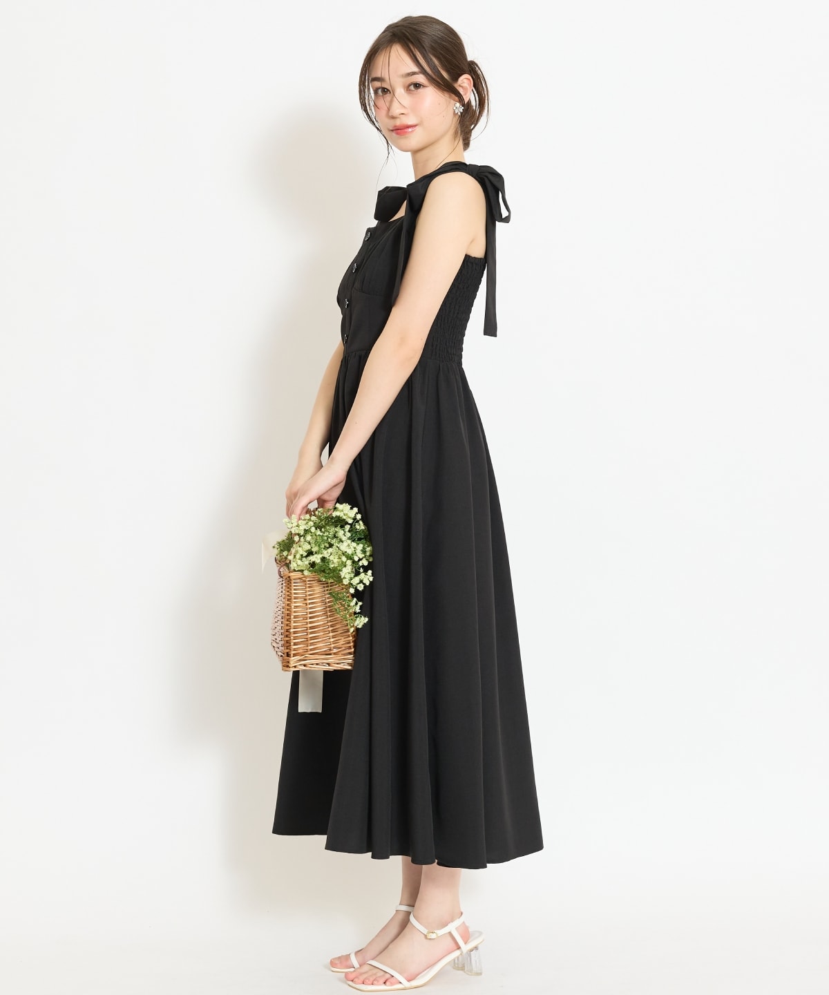 【4/24(fri)10時予約開始】リボンショルダーギャザーワンピース