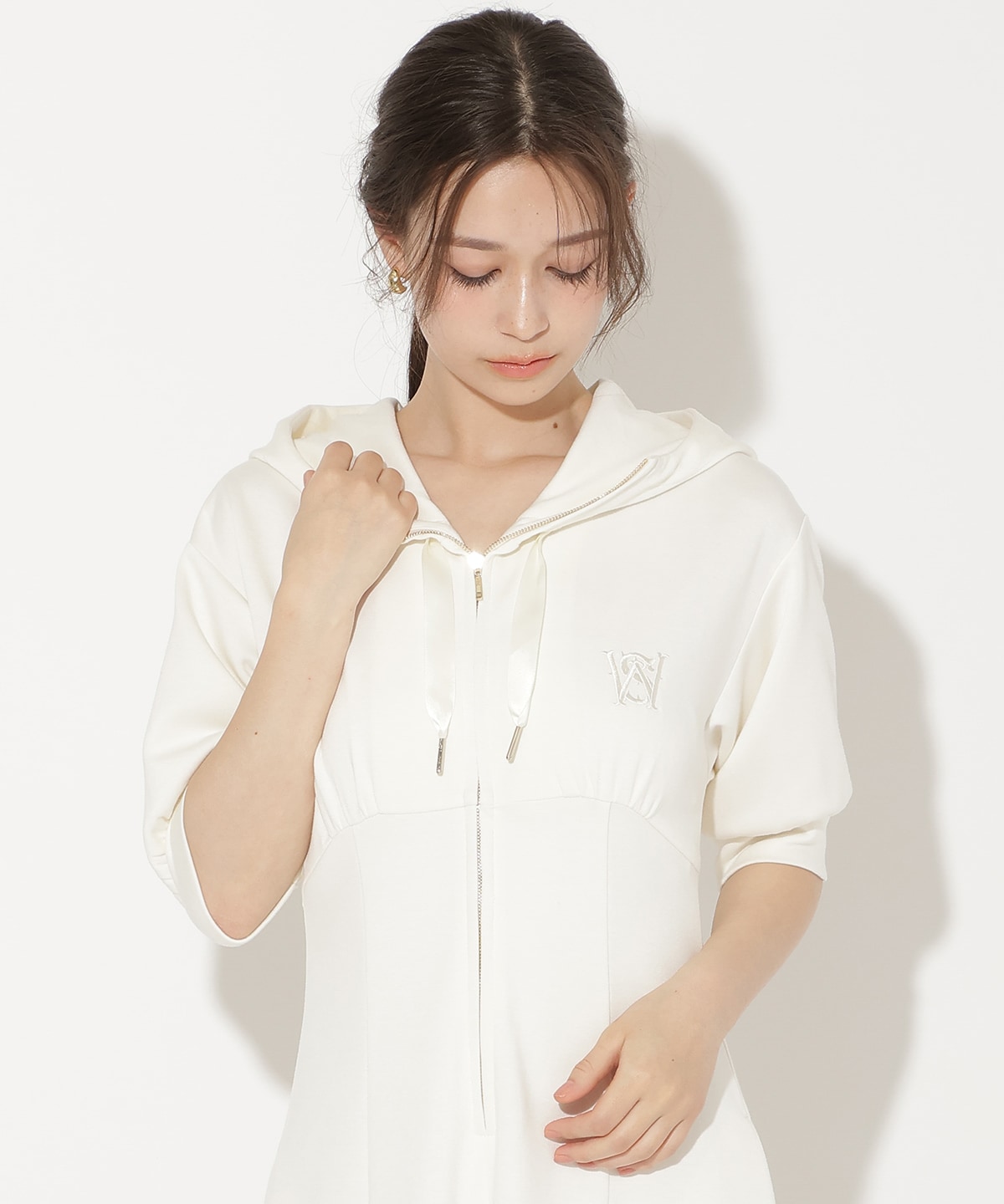 【5/14(thu)10時発売】ハイウエスト切替パーカーワンピース