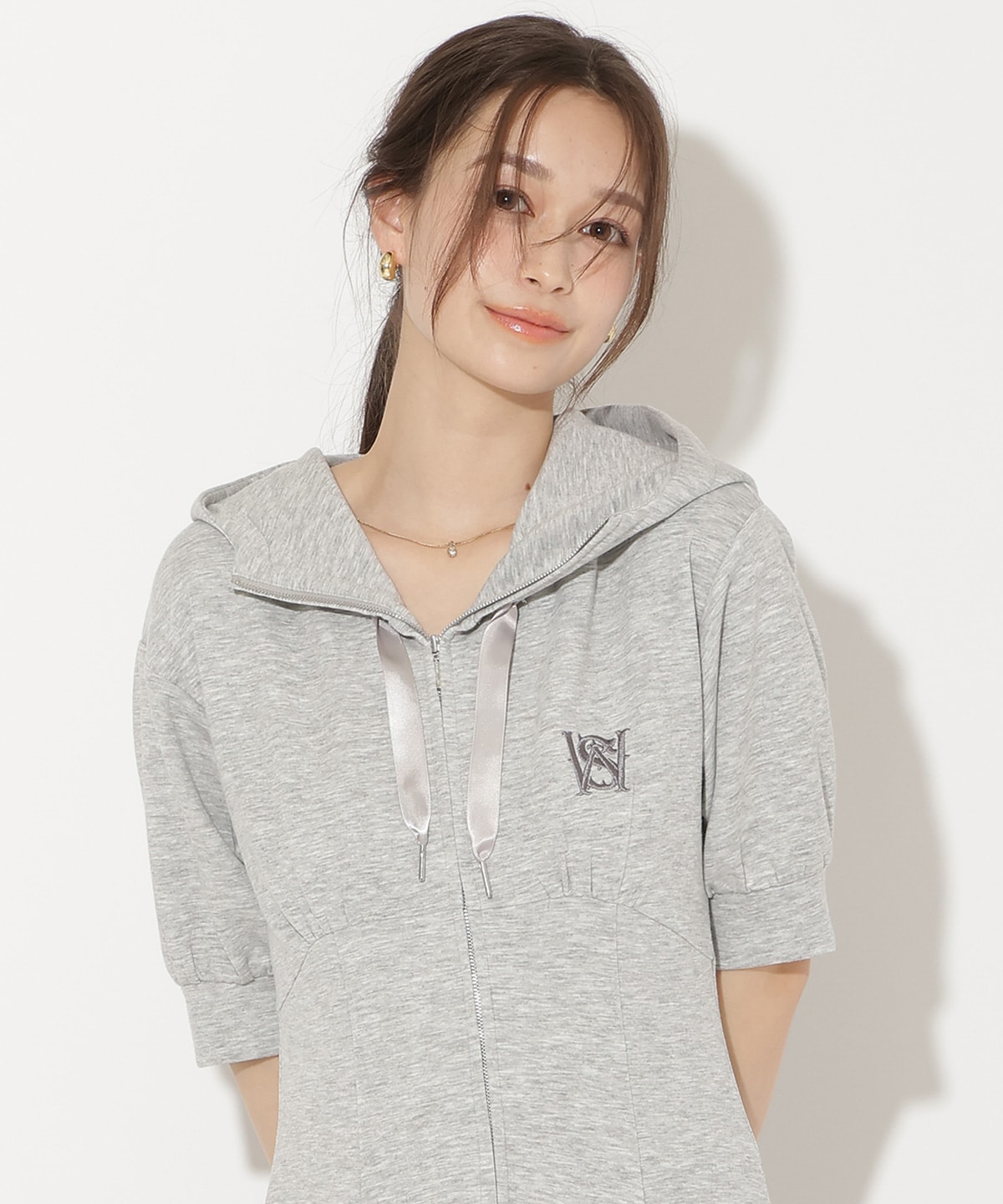 【5/14(thu)10時発売】ハイウエスト切替パーカーワンピース