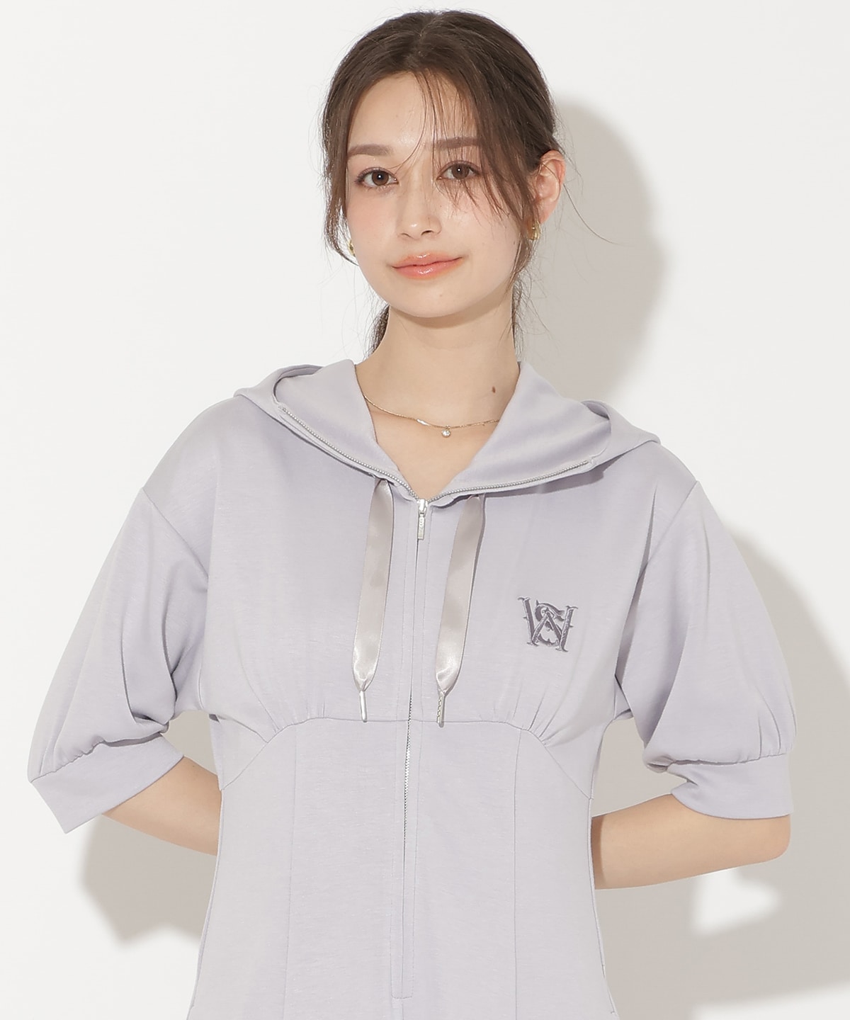 【5/14(thu)10時発売】ハイウエスト切替パーカーワンピース