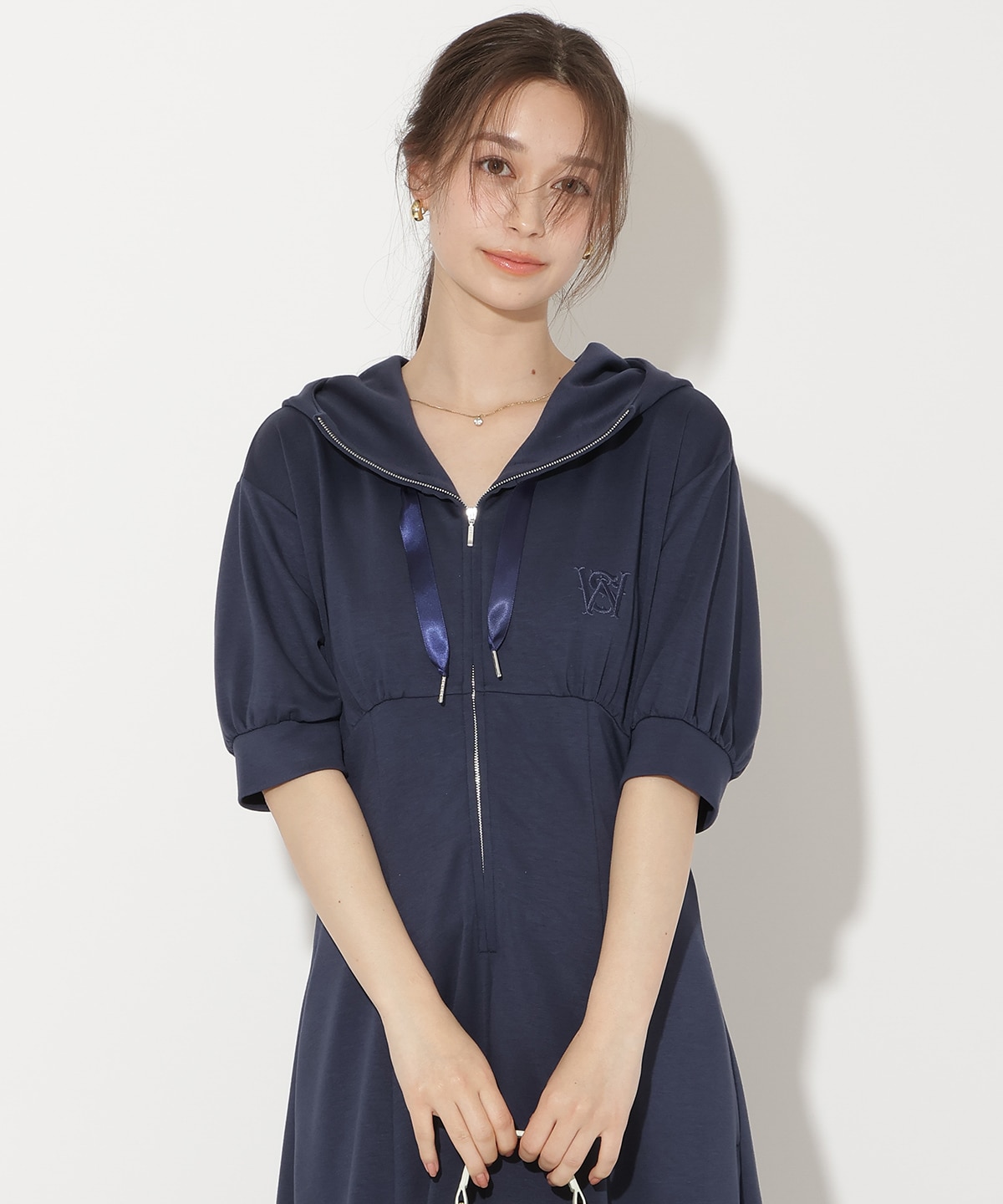 【5/14(thu)10時発売】ハイウエスト切替パーカーワンピース