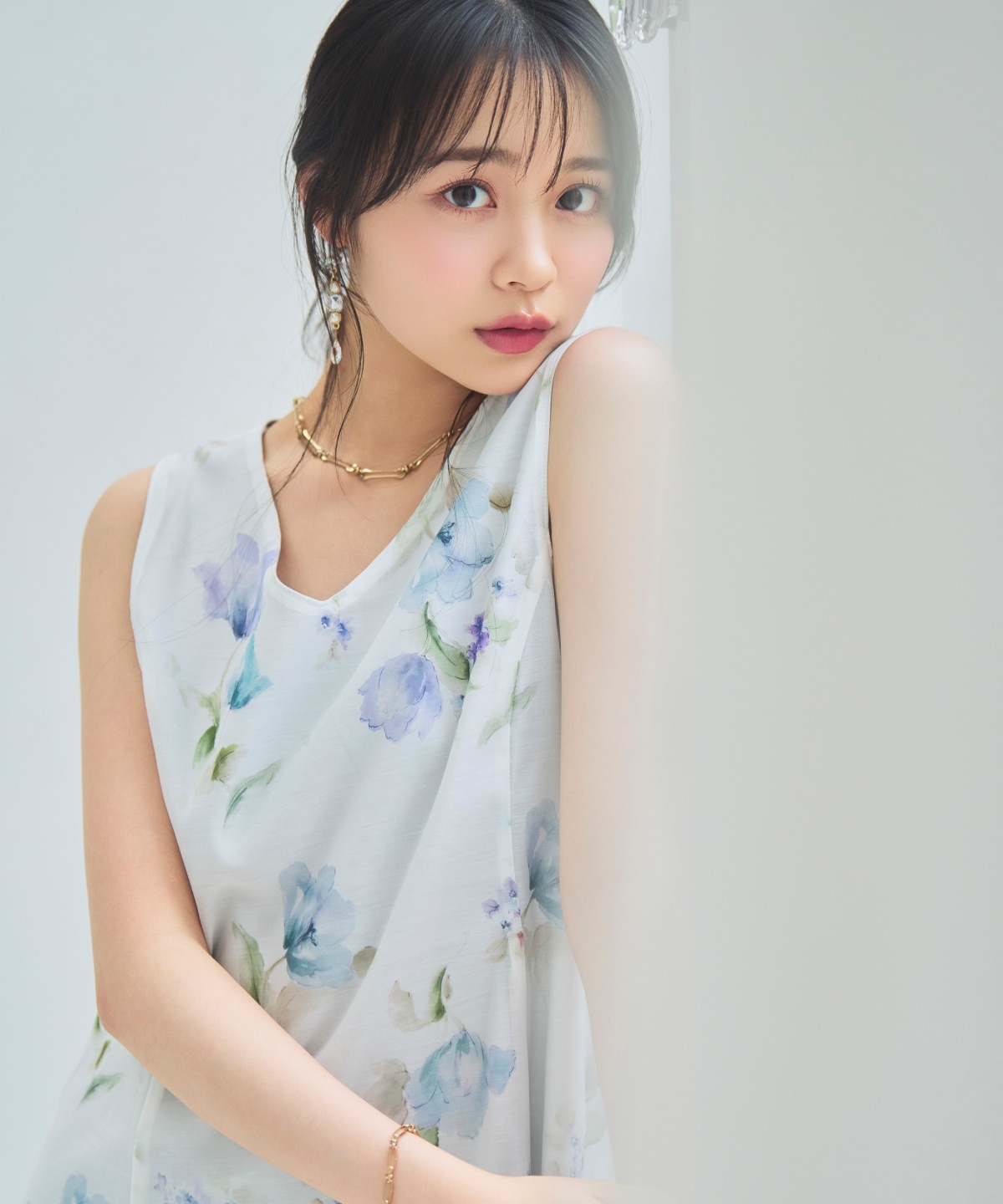【6/11(thu)10時発売】ウォーターフラワープリントリバーシブルワンピース