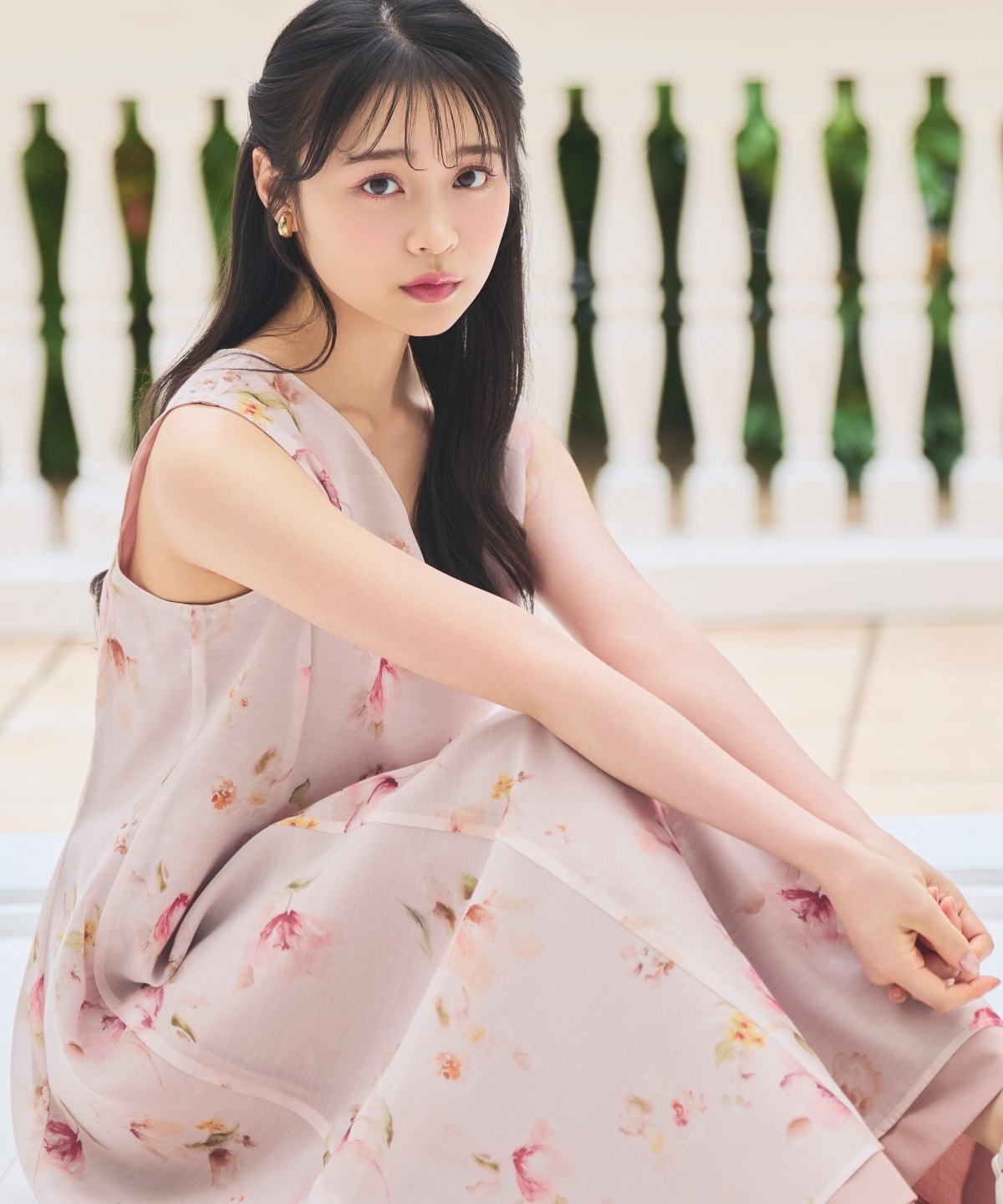 【6/11(thu)10時発売】ウォーターフラワープリントリバーシブルワンピース