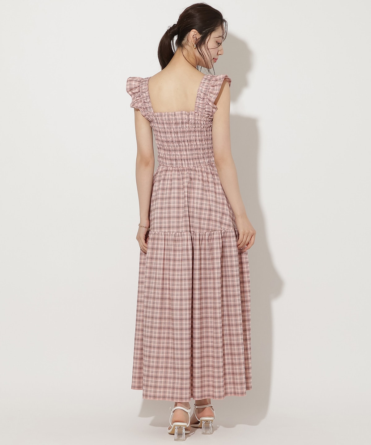 【6/26(fri)10時発売】フリルショルダーシャーリングティアードワンピース