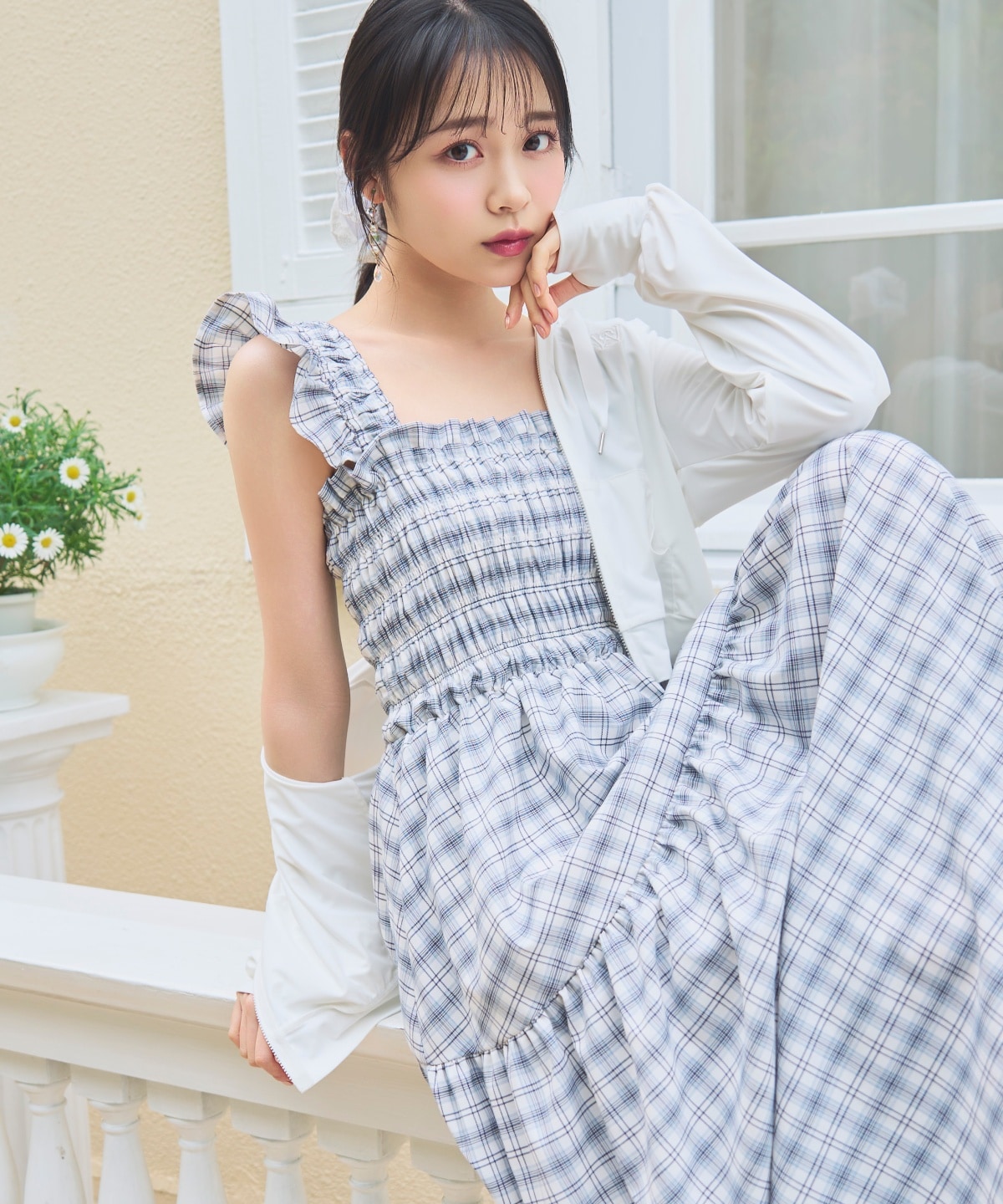 【6/26(fri)10時発売】フリルショルダーシャーリングティアードワンピース