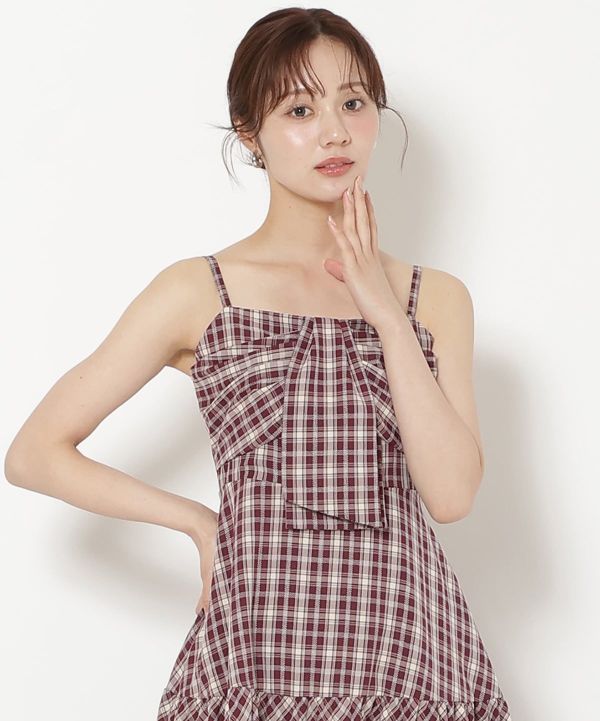 リボンティアードキャミワンピース