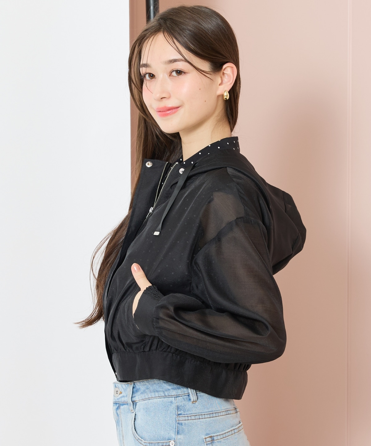 シアーフードブルゾン