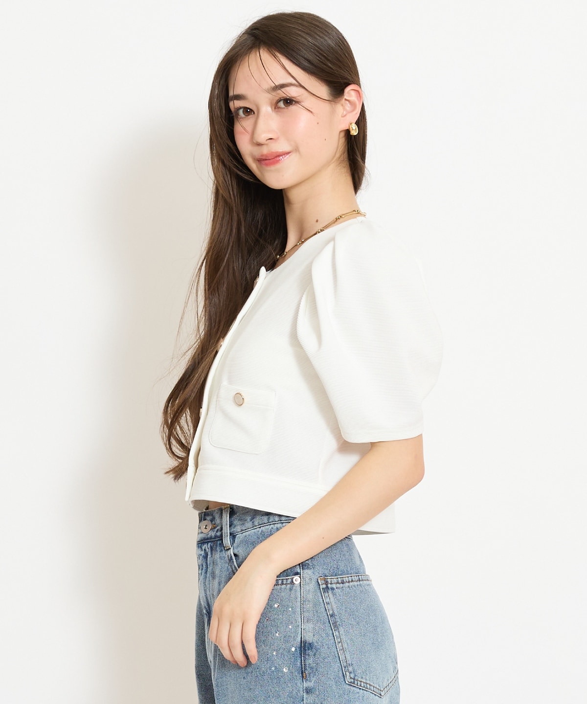 ノーカラーポンチジャケット