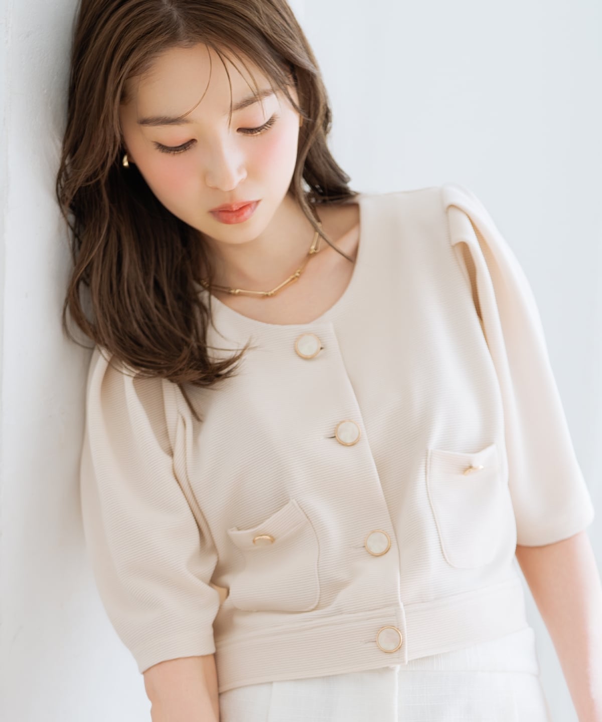 ノーカラーポンチジャケット