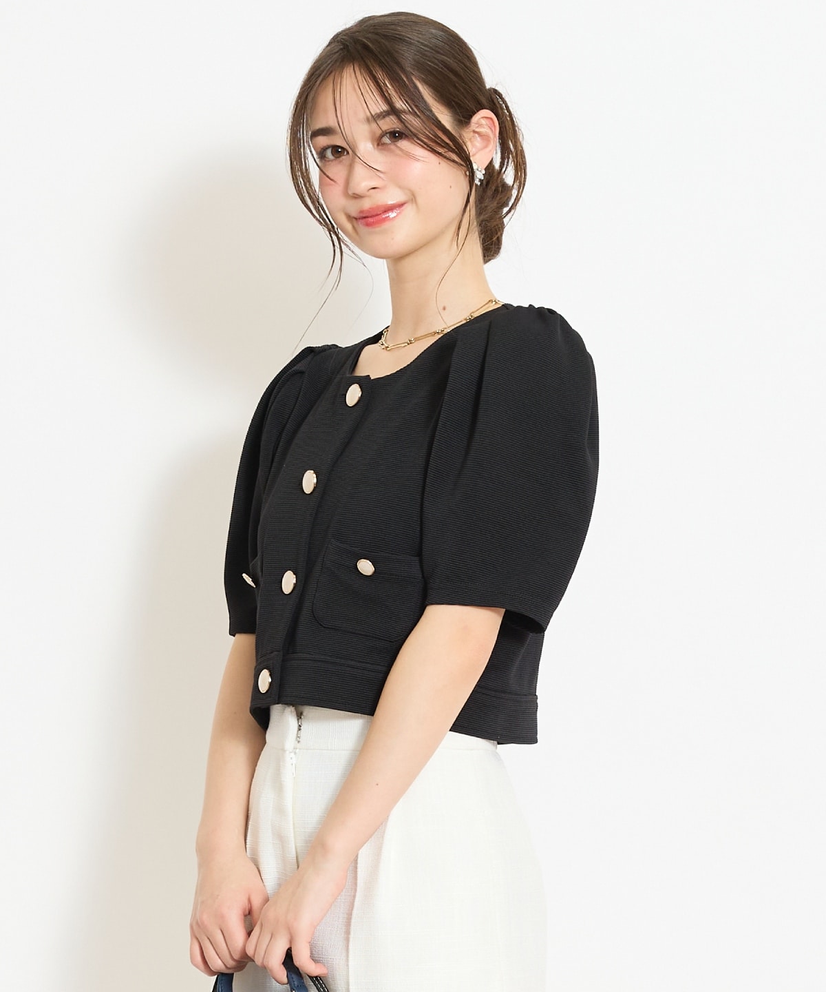 ノーカラーポンチジャケット