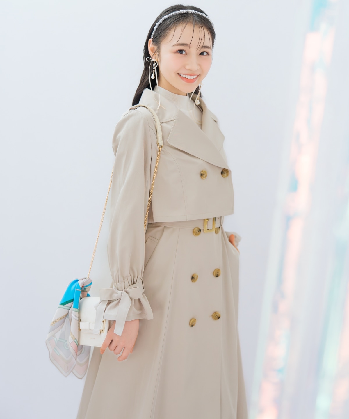 リボンスリーブ3WAYトレンチコート