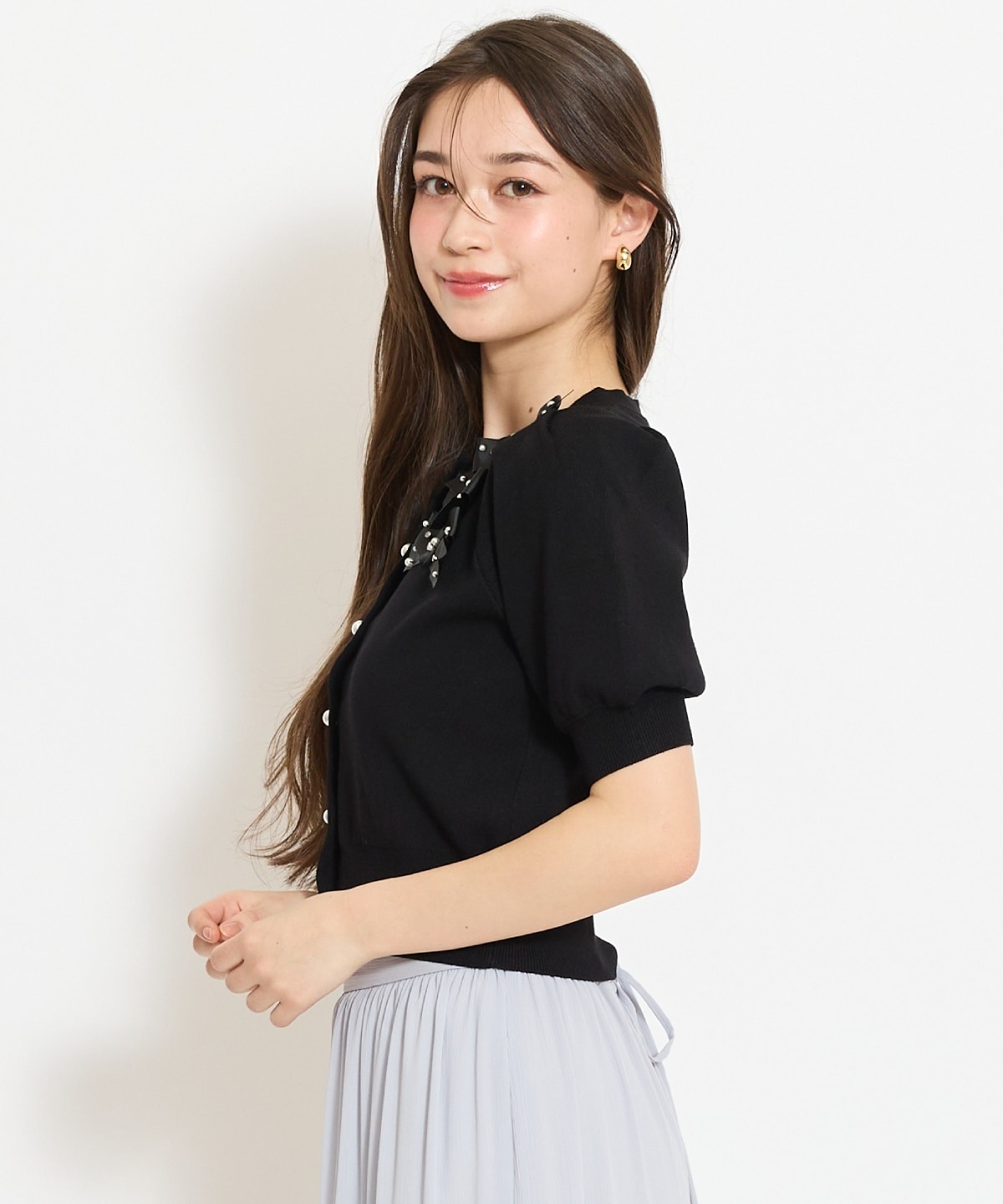 リボンデコレーションカーディガン