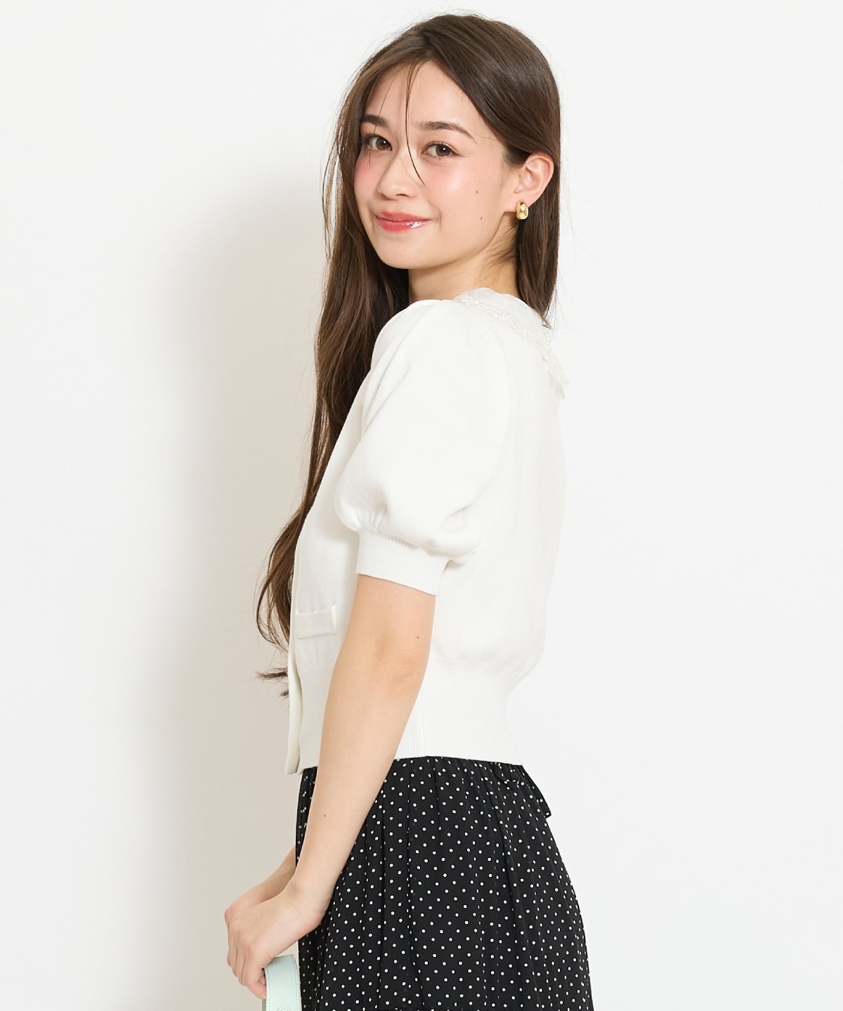 シアーレースカラーカーディガン