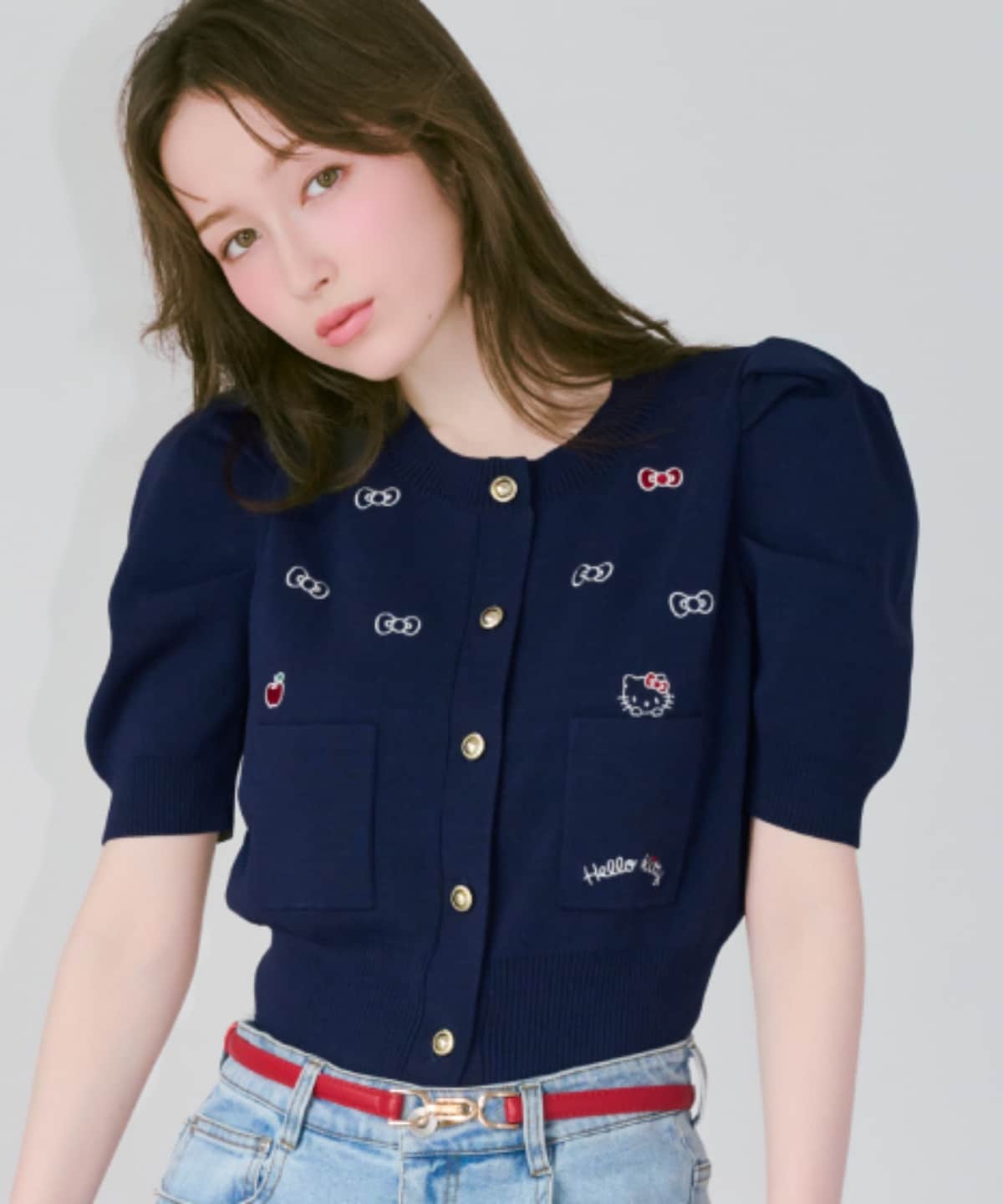 【7/16(thu)10時予約開始】WILLSELECTION×HELLO KITTY 刺繍ニットカーディガン