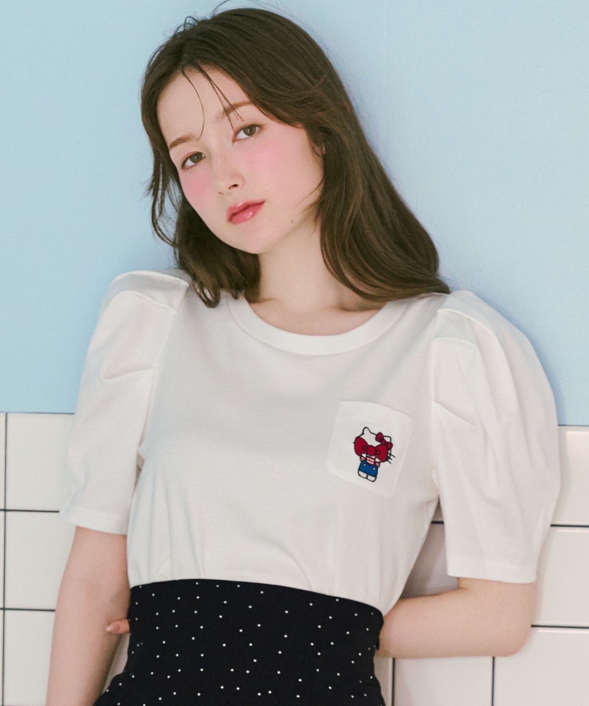 【7/16(thu)10時発売】WILLSELECTION×HELLO KITTY 刺繍カットトップス