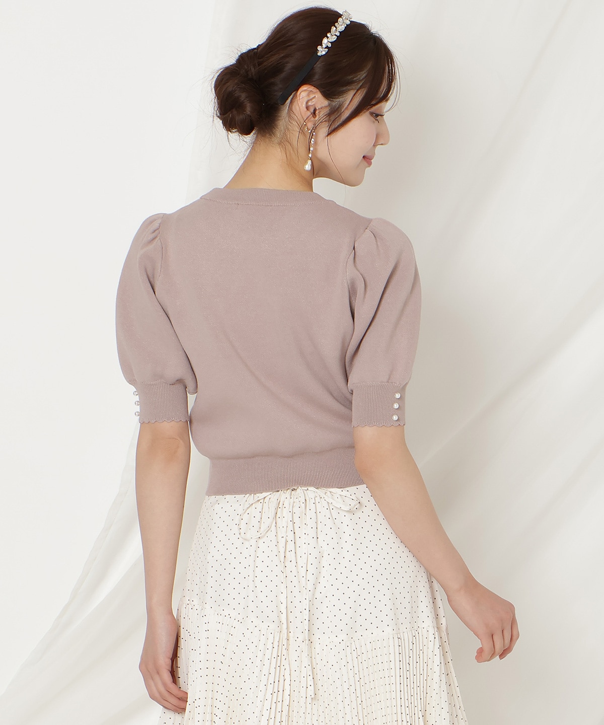 【2/27(fri)発売】リボンジャガードパフニット