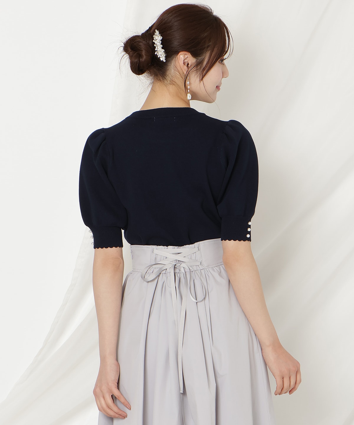 【2/27(fri)発売】リボンジャガードパフニット