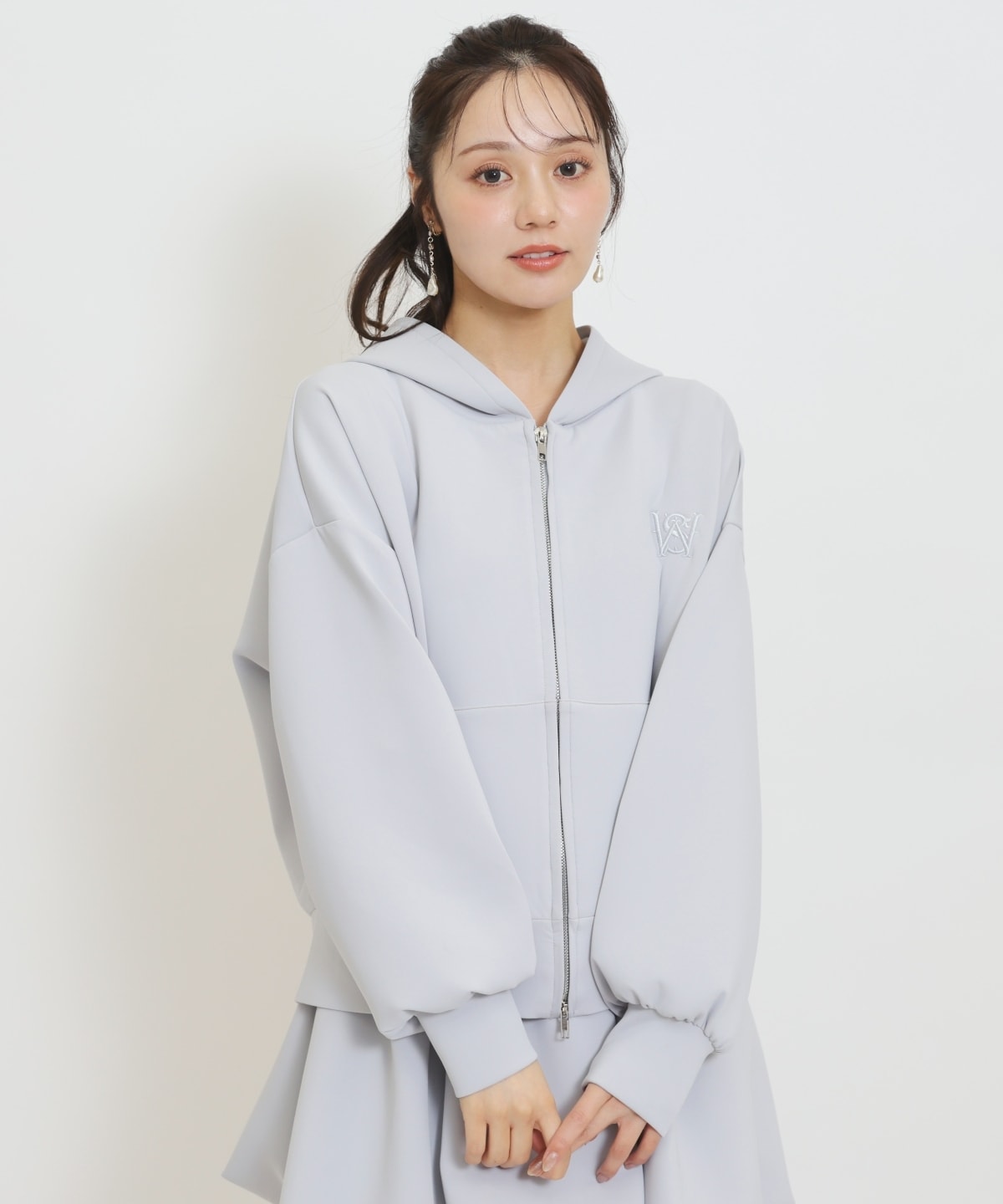 【セットアップ対応】ロゴ刺繍オーバーサイズフーディ