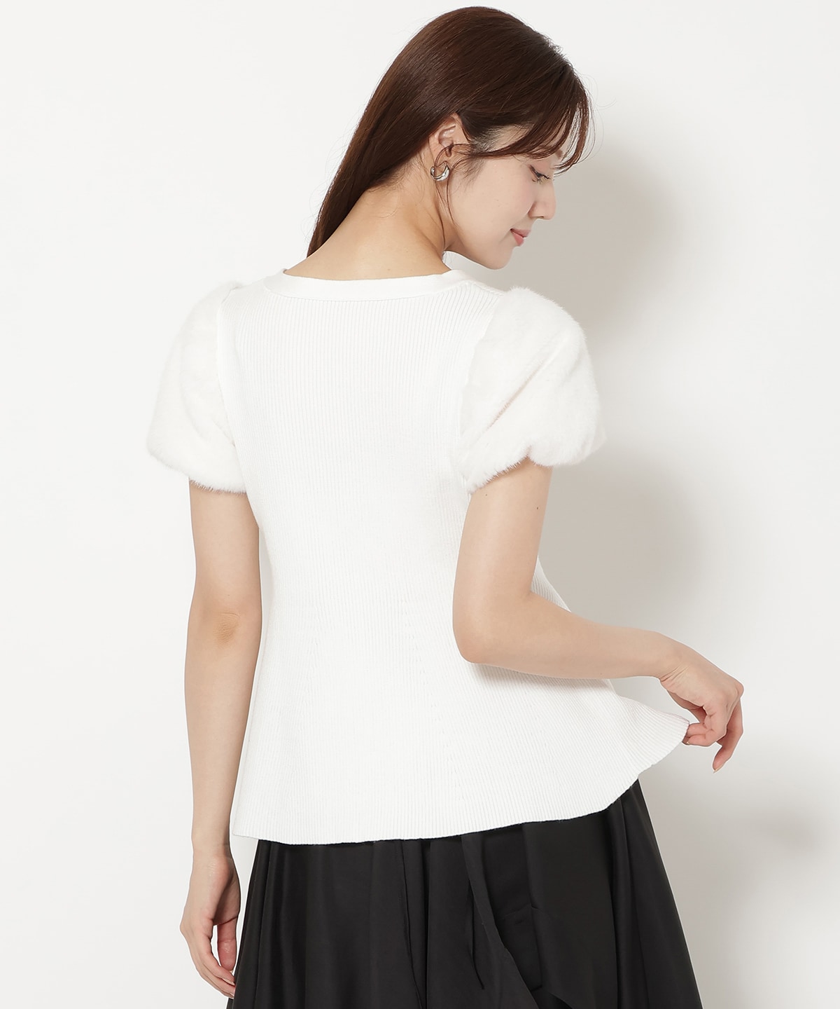 【8/7(fri)20時発売】ファースリーブペプラムニットカーディガン
