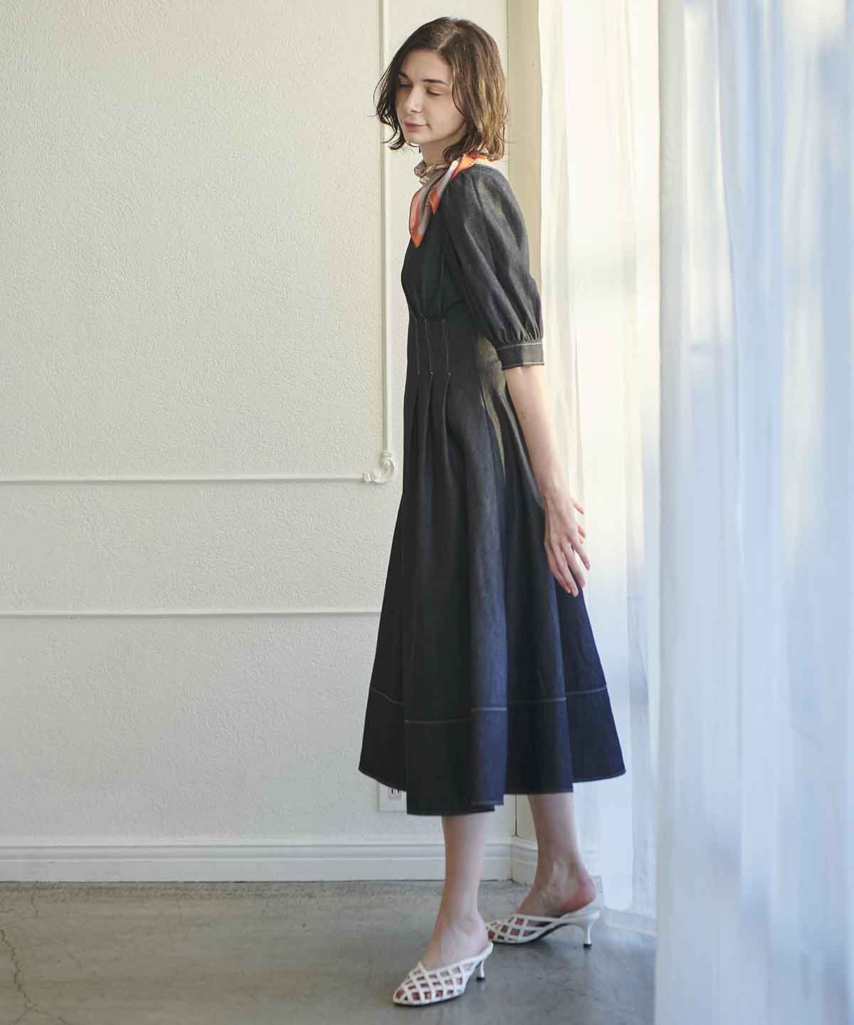 ウエストタックデニムワンピース M 紺 And Couture 公式オンラインショップ バーンデストローズ