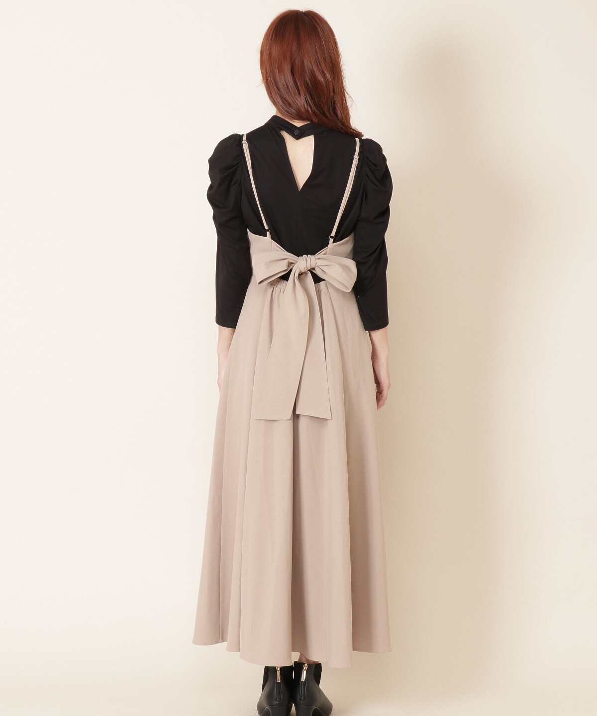 22 Spring バックリボンワンピース M ベージュ And Couture 公式オンラインショップ バーンデストローズ