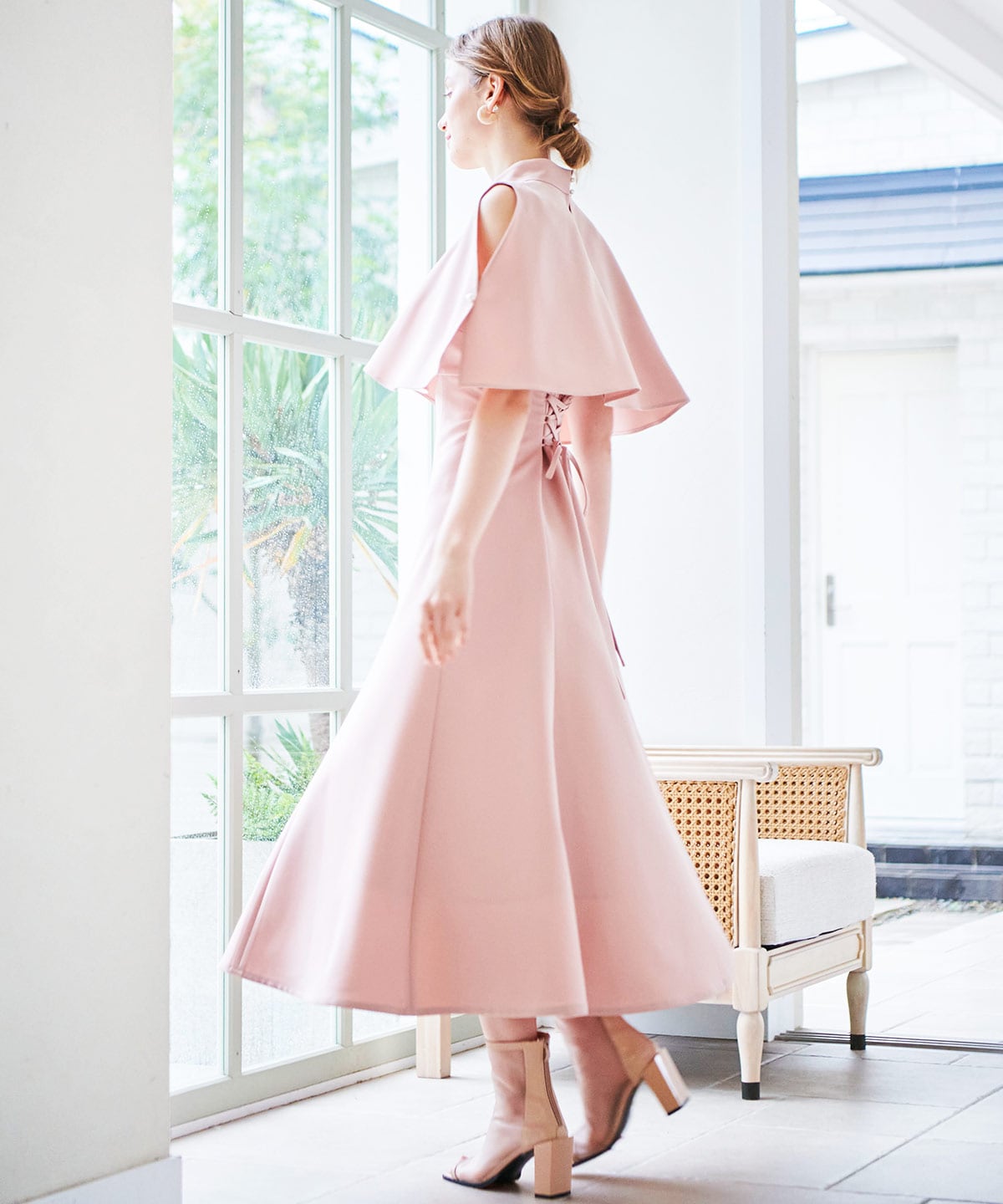 ケープレイヤードドレス(M ピンク): And Couture｜公式オンライン