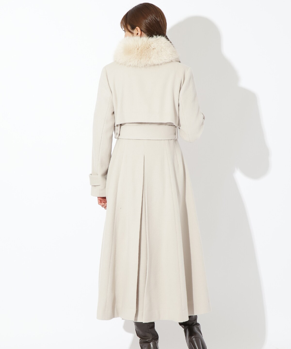 エコファー付きWブレストロングコート(M ベージュ): And Couture