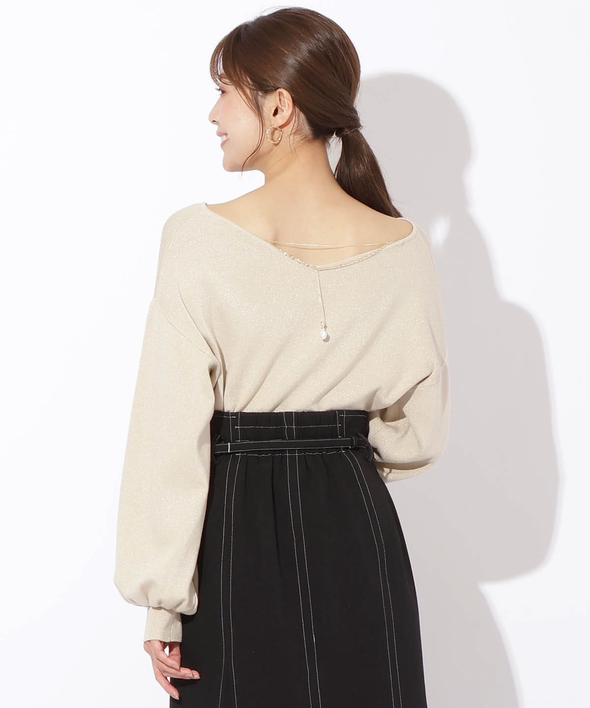 ラメニットバックチェーンプルオーバー