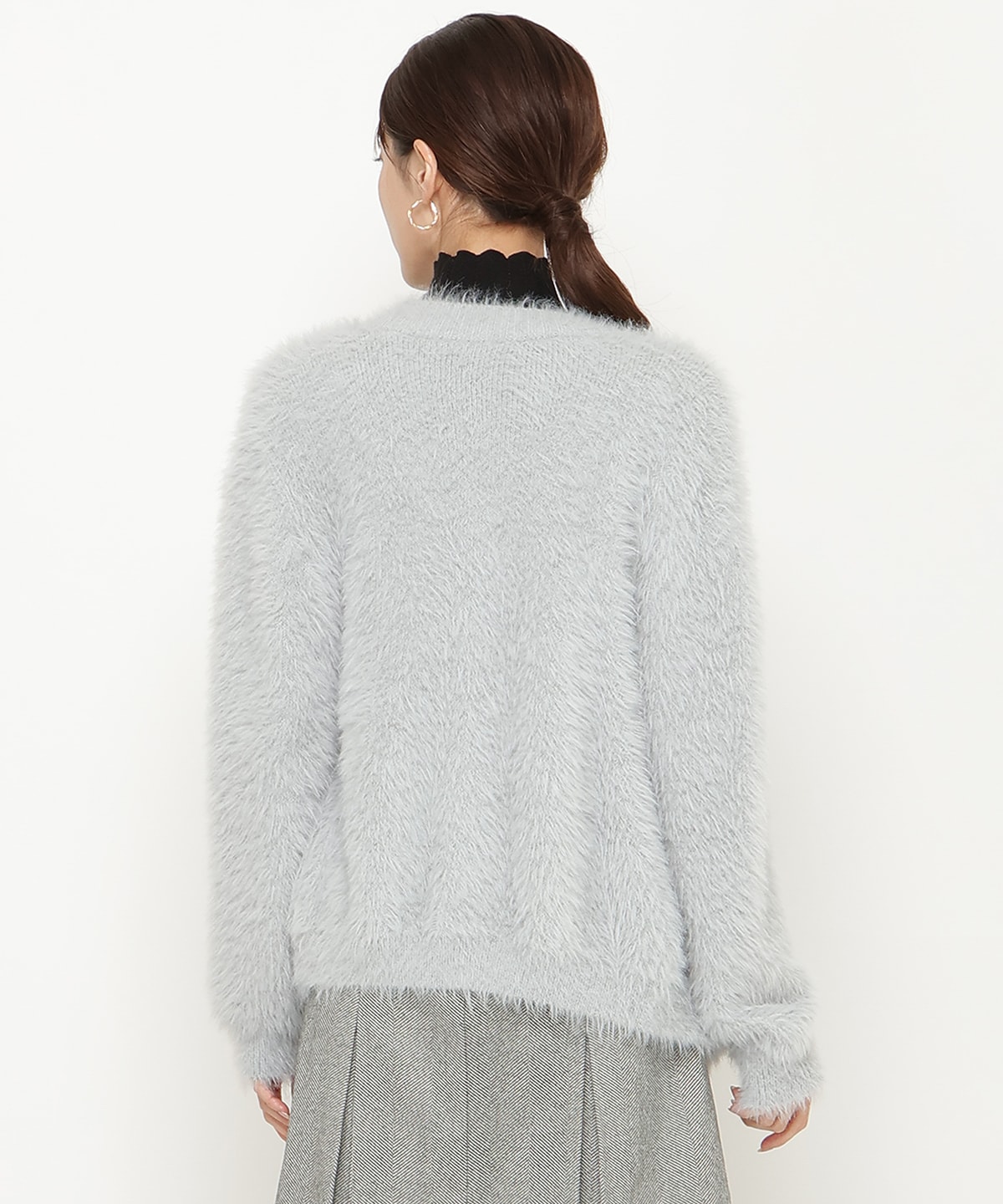 シャギーロングカーデ