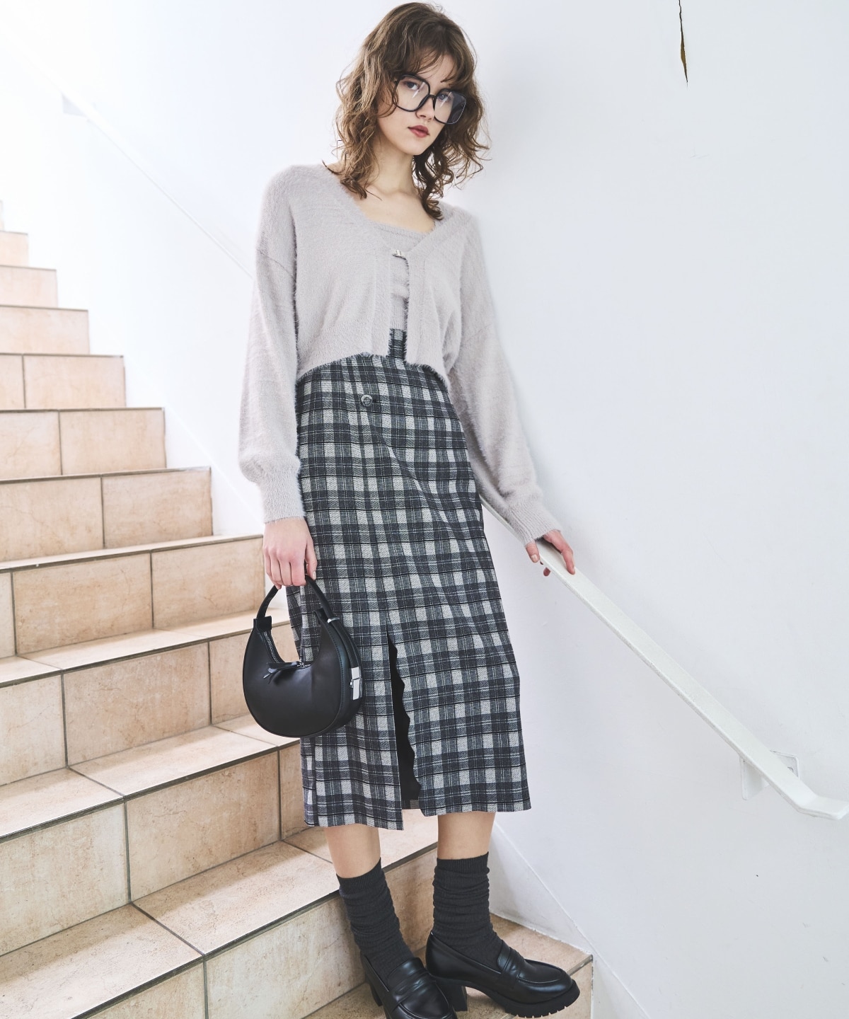 シャギーボレロアンサンブルニット