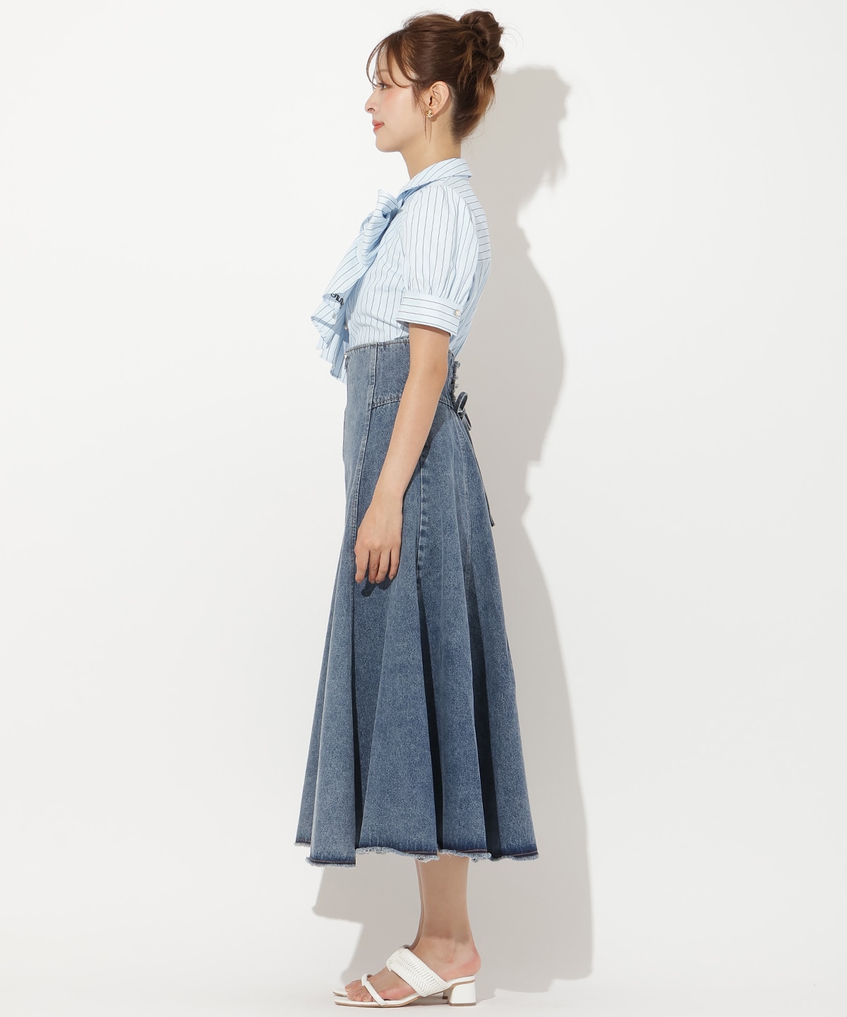 センターZIPデニムスカート