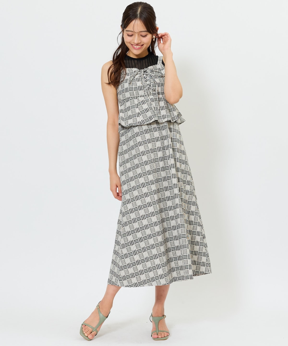 フロントレースアップチェックジャンスカ