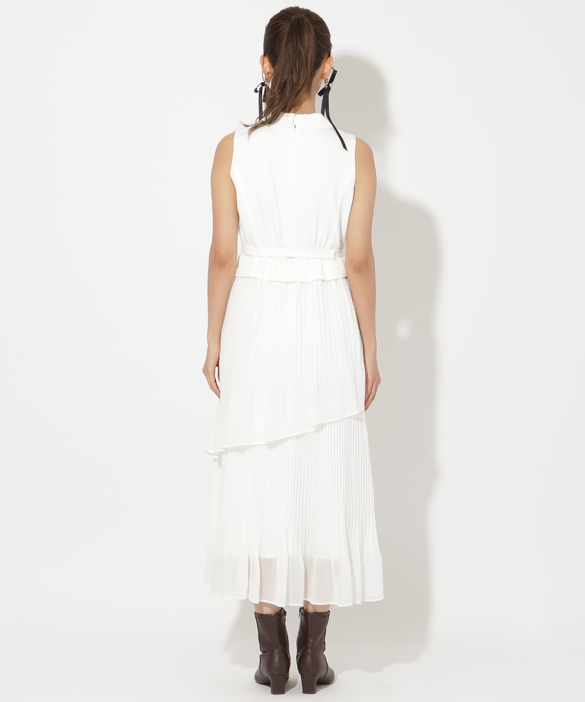 ベストレイヤードプリーツワンピース