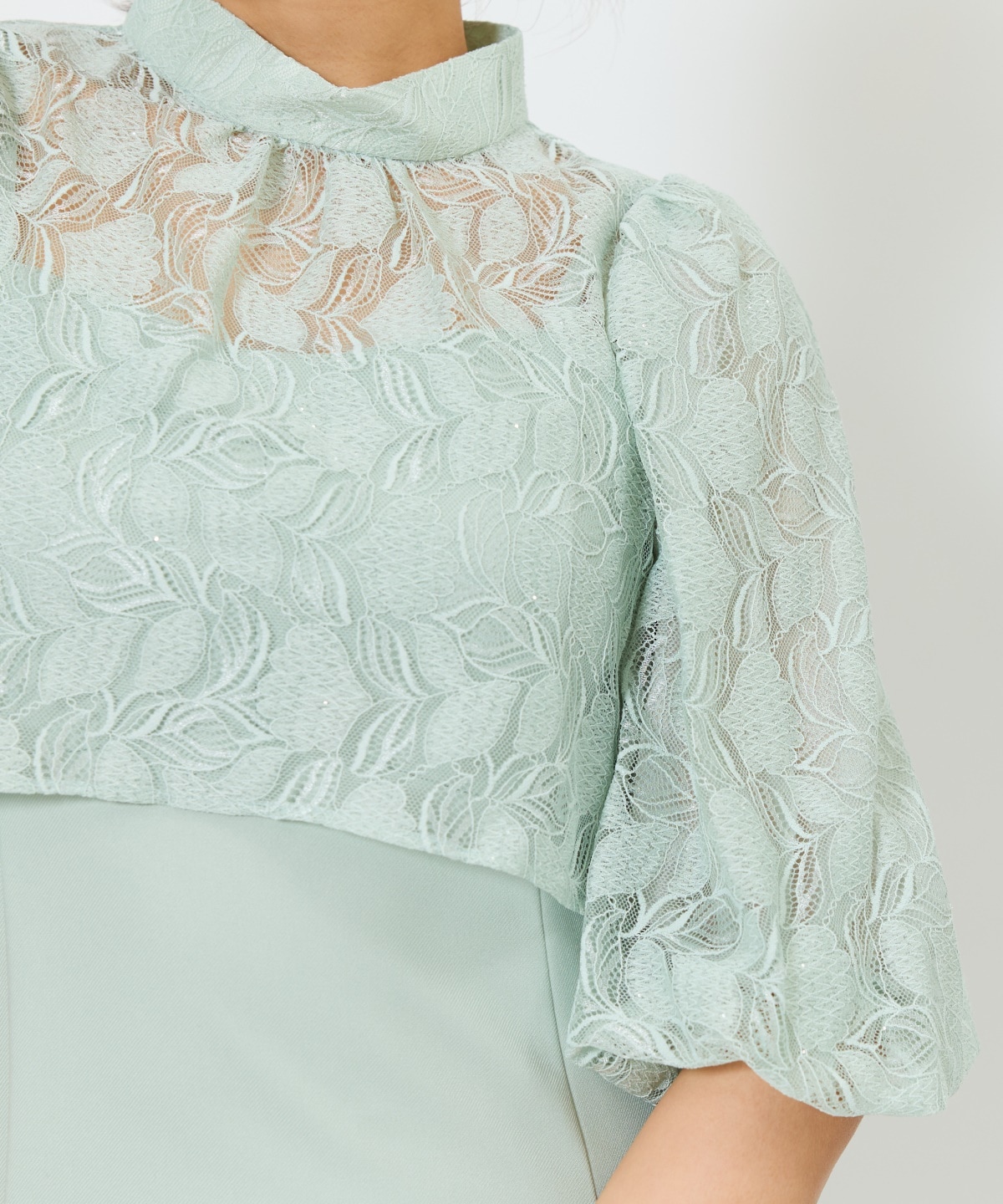 リーフレースレイヤードレス