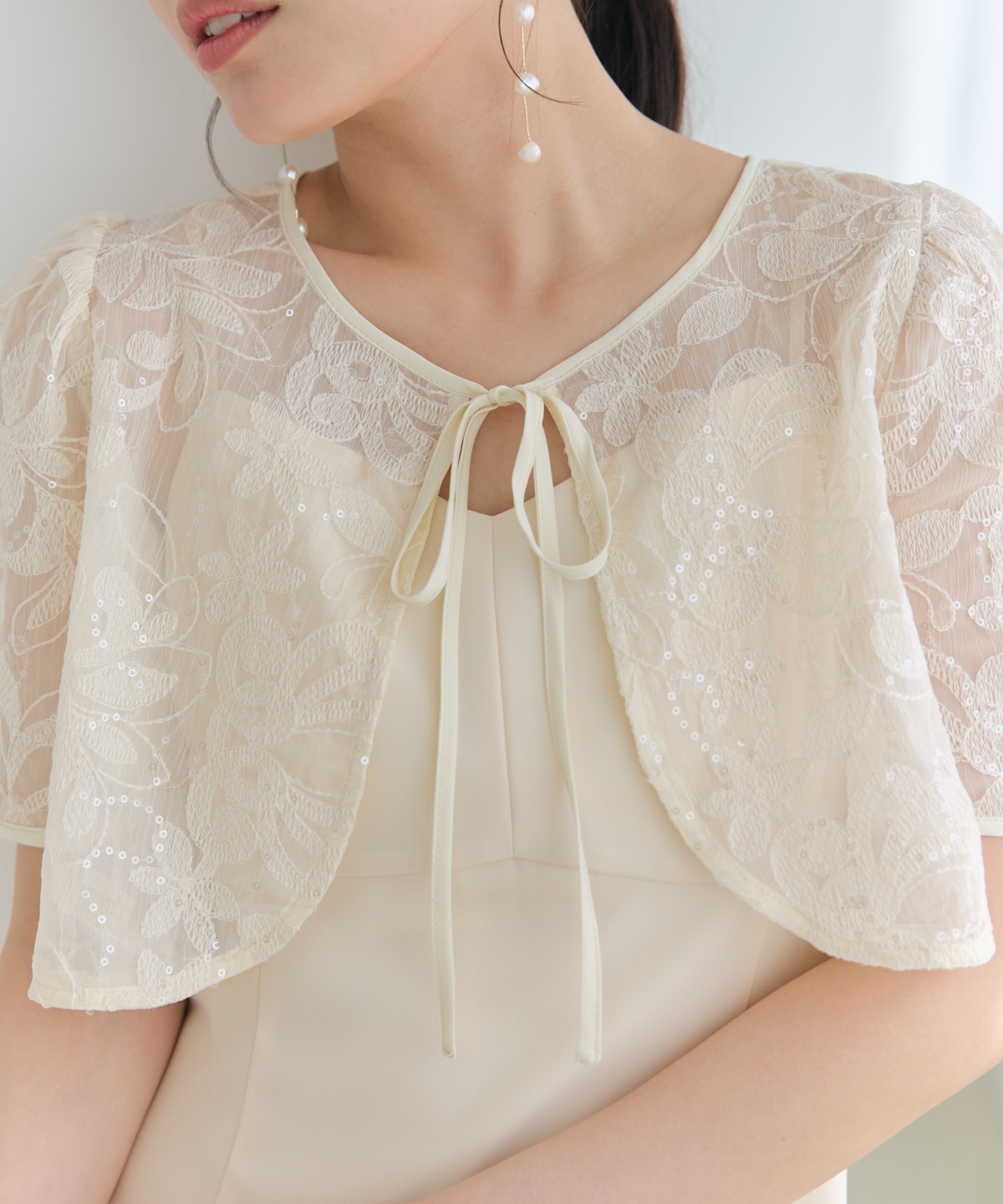 2WAYレースケープドレス