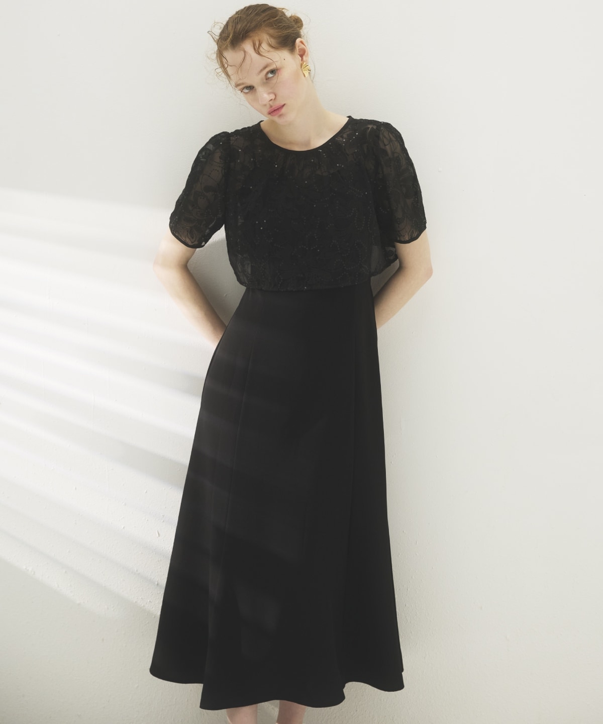 2WAYレースケープドレス