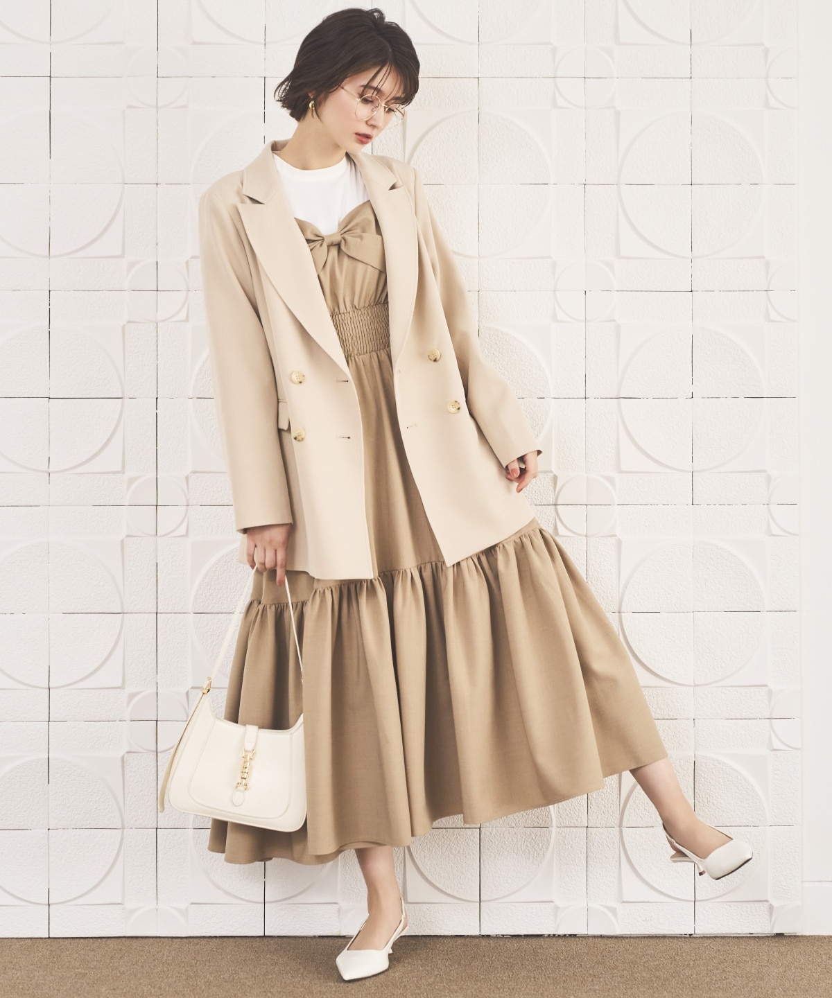 ダブルブレストオーバージャコット