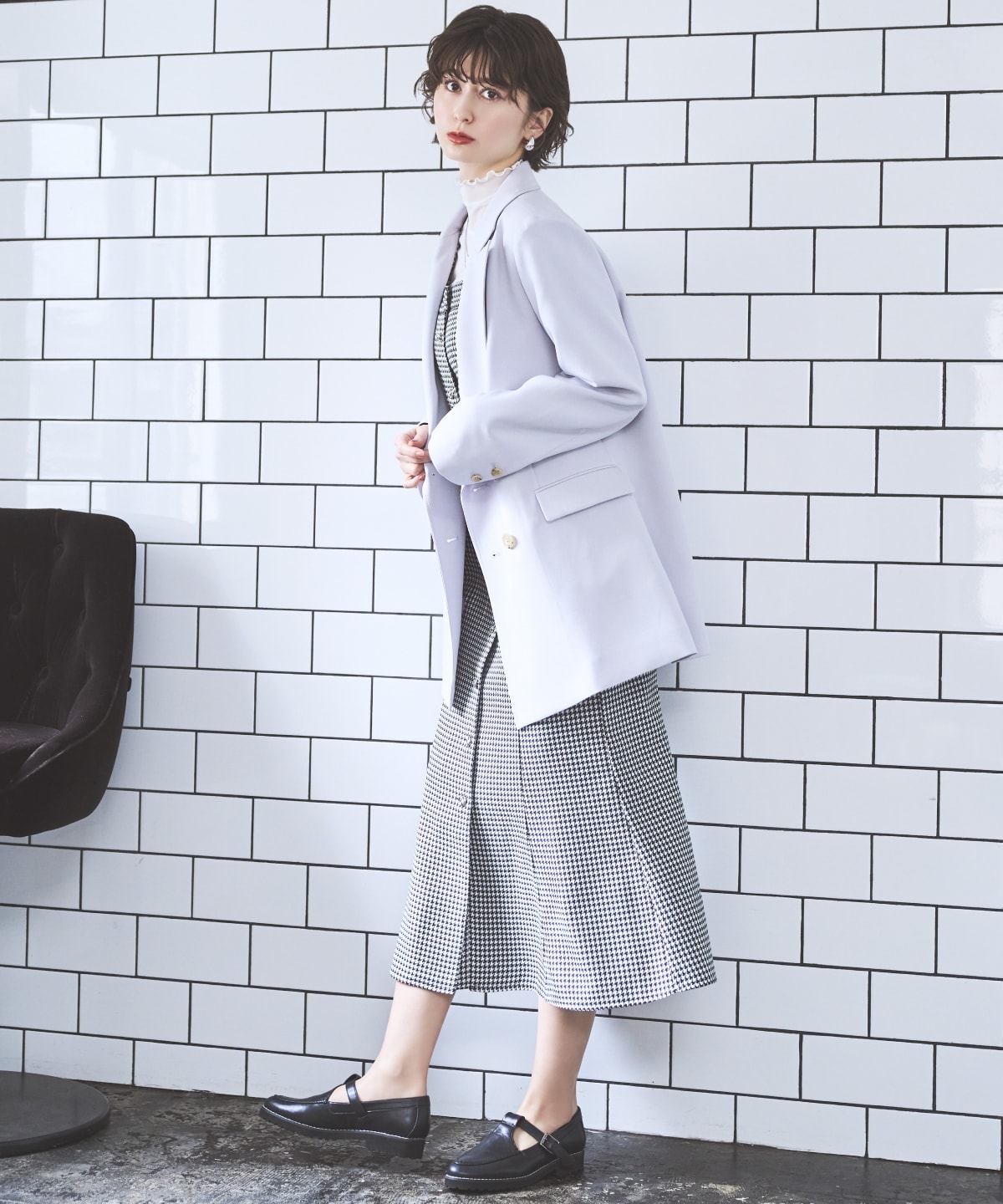 ダブルブレストオーバージャコット